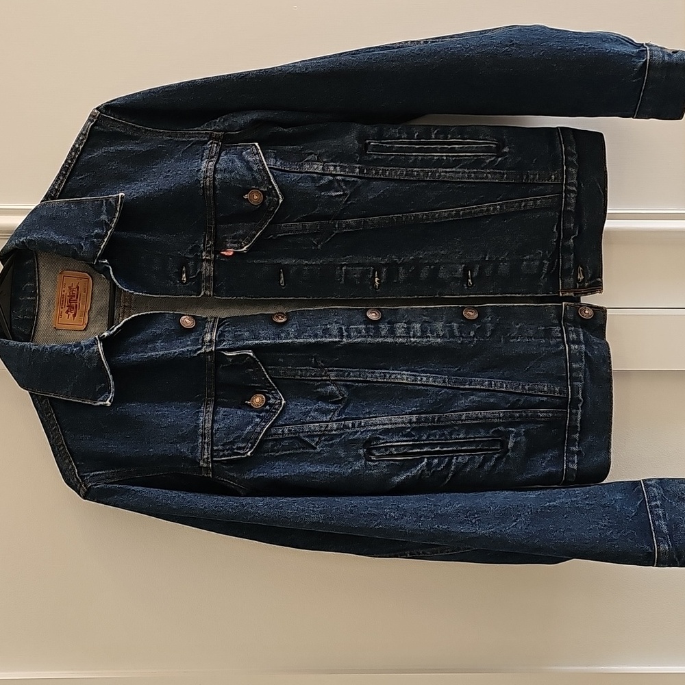 VTG Levi's Blue Denim Trucker Jacket 80's 71506 0216 Mens 34L Made In USA